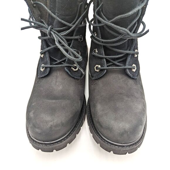 Timberland Authentic Women Waterproof Fleece Fold Down Boot Black Leather US 6.5 - Picture 15 of 15
